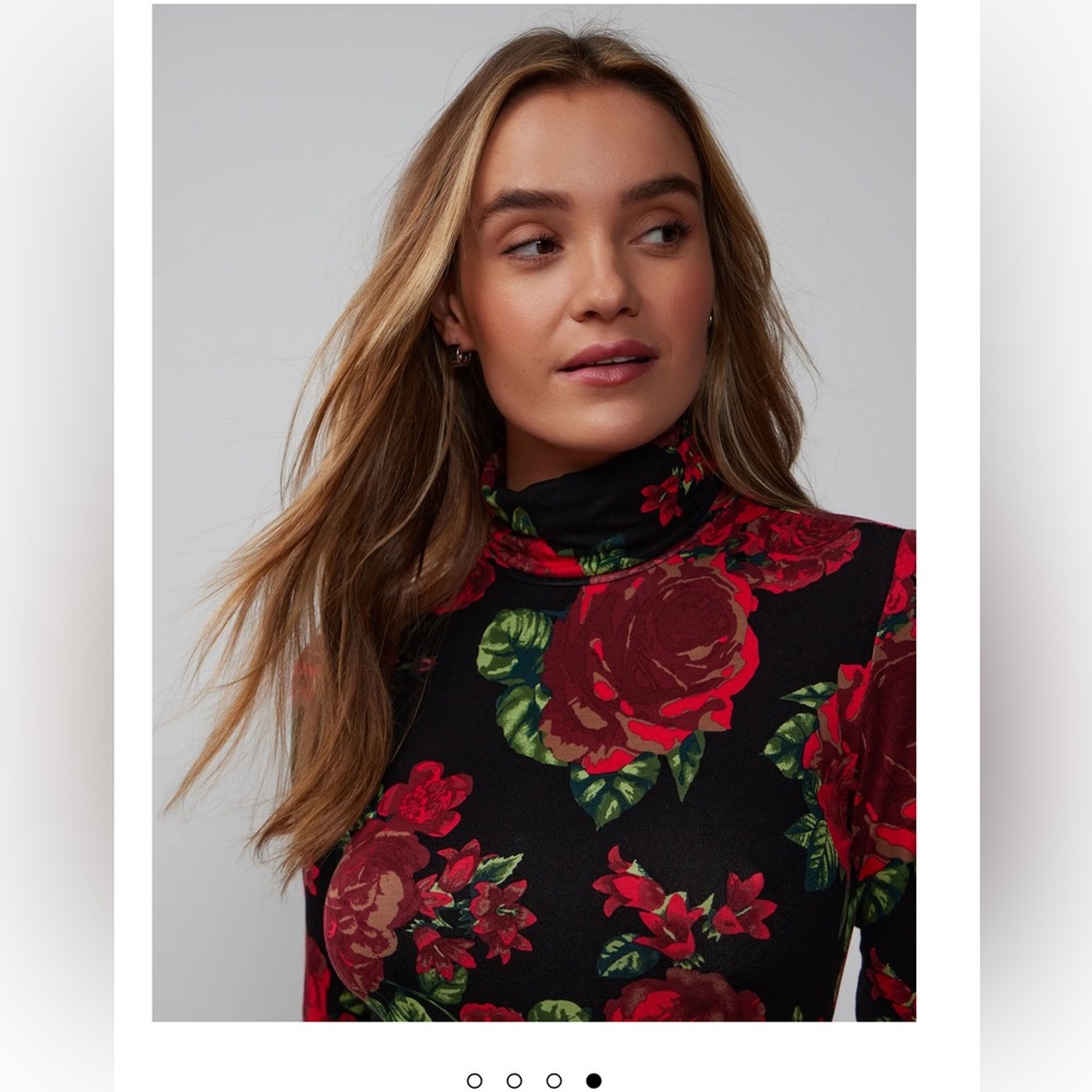New York & Co. Long Sleeve Floral Print Top